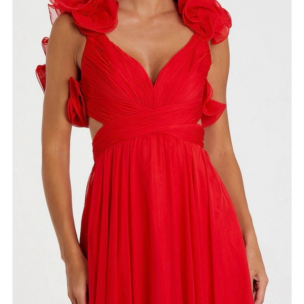 Nordstrom Red One-Shoulder Ruffle Evening Gown